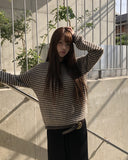 [MADE] Aeon Stripe Henley Neck Button Knit