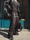 Zenith embroidered brushed wide pants