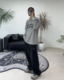 Rhoden flower embroidered cotton pants