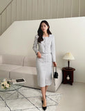 Serzel Tweed Slit Skirt