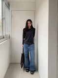 Hilka cut denim wide pants
