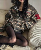 Roho Numbering Patch Overfit Hooded Zip-Up