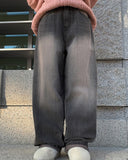 Jackie Tin Washing Wide Denim Pants