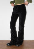 VELVET SHIRRING BOOTCUT PANTS