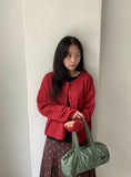 Dean News Button Wool Round Knit Cardigan