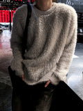 Silver gray angora knit
