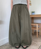 Mocku Banding Nylon Cargo Wide Pants