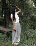 Komi Light Blue Wide Damage Denim Pants