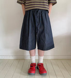 [unisex] Cant Raw Denim Banding Bermuda Pants