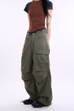 Trap side zipper parachute cargo pants