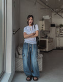 Pete Stopper Wide Denim Cargo Pants