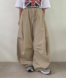 [unisex] Bitmottle Curved Banding Balloon Wide Pants