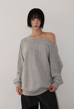 CUT-OFF SHOULDER SWEAT
