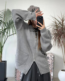 Eldin Hairy Knit Zip-Up