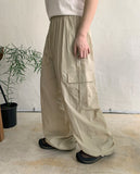 [unisex] Ryota banding nylon string cargo pants