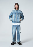 SNAP BIKER DENIM PANTS