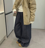 Brushed Non-Fade Raw Balloon Wide Jogger Banding Pants