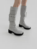 1095 suede pocket long boots (5 cm)