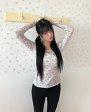 Kitten Flower Long Sleeve T-shirt