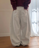Kenu Cutout Balloon Wide Cotton Pants