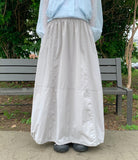 Huo Nylon Balloon Flare Banding Long Skirt