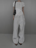 Mobel Snap Roll-up Cotton Pants