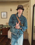 Crying western crop denim jacket