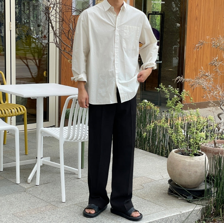 【MODERNIF】Cool Span Two-Tuck Wide Slacks modernif (モダンイフ) - クールスパンツータックワイド