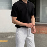 Cable collar short sleeve knit