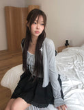 Lano Lace Ribbon Sleeveless Cardigan Set