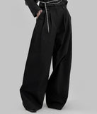 Pintuck Cotton Wide Pants