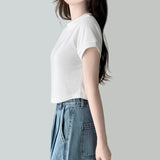 Modern Round Plain Short Sleeve T-shirt