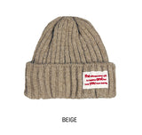 Annyu patch ribbed wool beanie