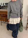 [Unisex] Dentron Rib Over Round Knit Cardigan