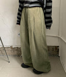 [unisex] Loose banding ribbed wide pants