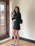 [Non-Fade] Olivew Collar Denim Short Jacket