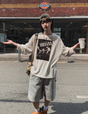 Drag rivet sweat half pants