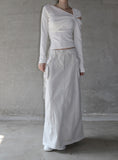 Pigmented cut cargo long skirt