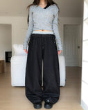 Onu Sagging Banding Layered Denim Pants