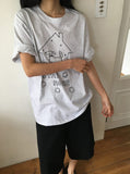 Ritsuka Dog Printing Loose Fit Short Sleeve Tee