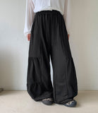 Udow Summer Shirring Banded Waist Wide Pants