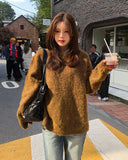 [10% wool] Huggable two-tone mixed mohair knit