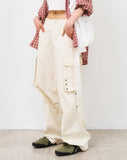 Piece eyelet solid cargo pants