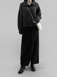 wool 30%) Hutton slit long skirt