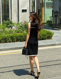 Jenny Color Matching Sailor Collar Knit Mini One Piece