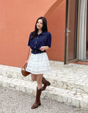 Suen Denim Collar Short Jacket
