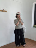 Colmen Stripe Hood Crop Short Sleeve Tee