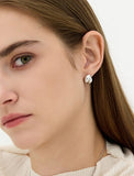Plump Twist Silver (W) One-Touch Earrings S