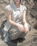 Todin Check Short Sleeve Blouse