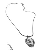 SILVER BUTTON NECKLACE